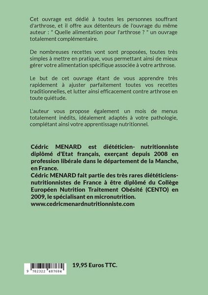 Produktbild: Recettes et menus pour l'arthrose.