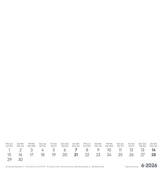Produktbild: Kreativ-Kalender weiß 2026 - 21x22 cm - Foto, Malen, Basteln - datiert - Kreativkalender - Foto-Kalender - Alpha Edition