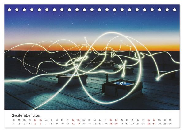 Produktbild: Lightpainting - Malen mit Licht und Zeit (Tischkalender 2026 DIN A5 quer), CALVENDO Monatskalender