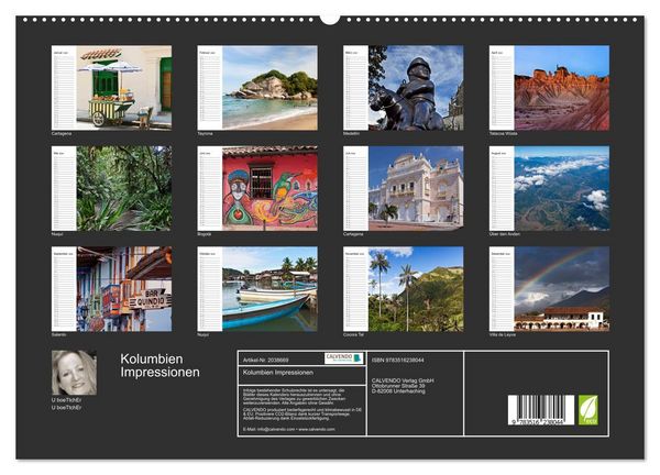 Produktbild: Kolumbien Impressionen (hochwertiger Premium Wandkalender 2026 DIN A2 quer), Kunstdruck in Hochglanz