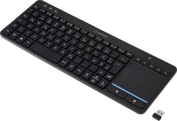 Produktbild: Renkforce RF-WLTKB-300 Kabellos Tastatur Deutsch, QWERTZ Schwarz Integriertes Touchpad