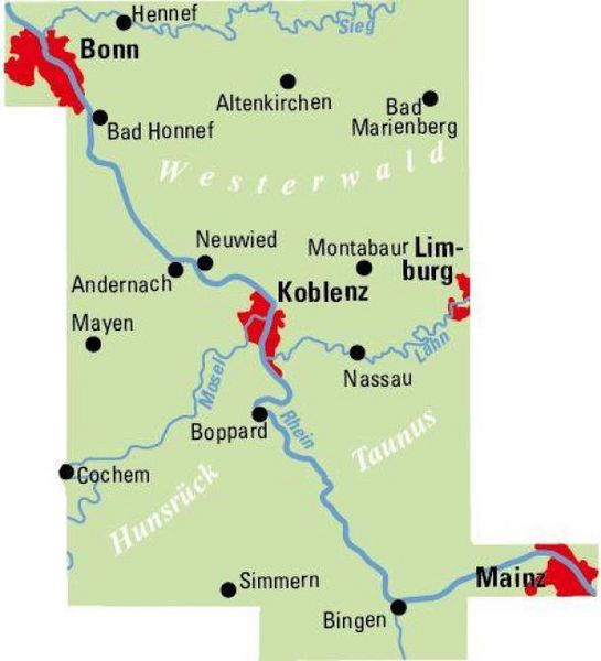 Produktbild: BVA ADFC Regionalkarte Koblenz Mittelrheintal 1:75.000