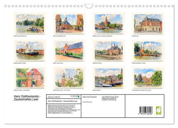 Produktbild: Herz Ostfrieslands - Zauberhaftes Leer (Wandkalender 2026 DIN A3 quer), CALVENDO Monatskalender