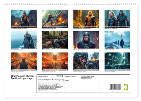 Produktbild: Germanische Mythen &ndash; Die Nibelungensage (hochwertiger Premium Wandkalender 2027 DIN A2 quer), Kunstdruck in Hochglanz