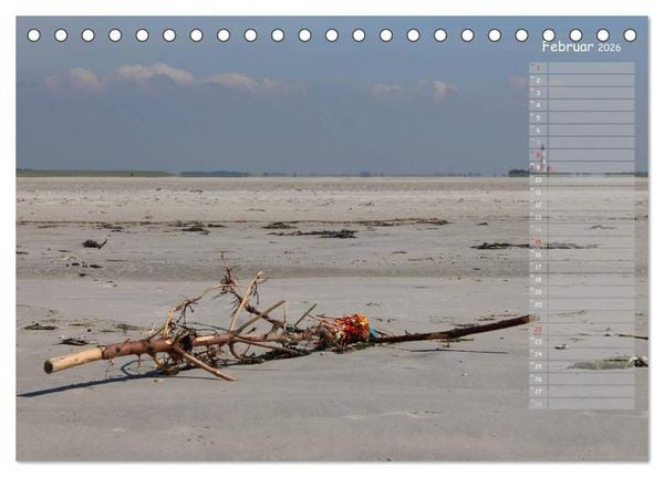 Produktbild: Strandspaziergang / Geburtstagskalender (Tischkalender 2026 DIN A5 quer), CALVENDO Monatskalender