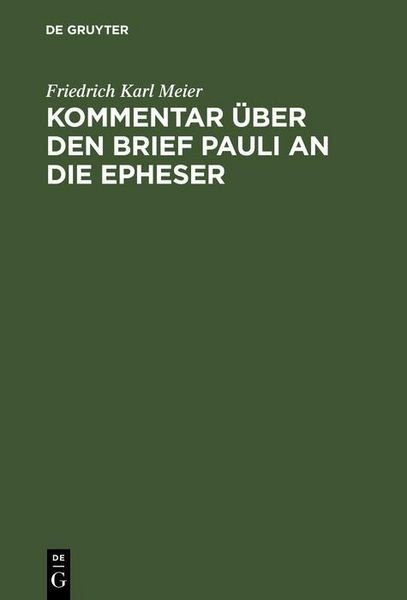 Produktbild: Kommentar &uuml;ber den Brief Pauli an die Epheser