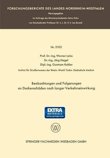 Produktbild: Beobachtungen und Folgerungen an Deckensch&auml;den nach langer Verkehrseinwirkung