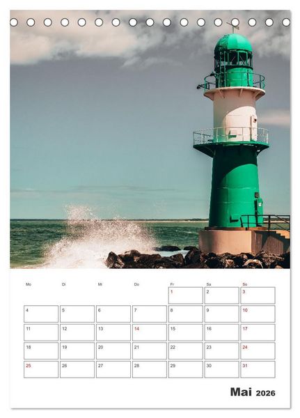 Produktbild: Warnem&uuml;nde Urlaub f&uuml;r zu Hause (Tischkalender 2026 DIN A5 hoch), CALVENDO Monatskalender
