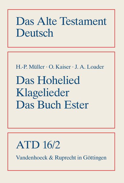 Produktbild: Das Hohe Lied, Klagelieder, Das Buch Ester