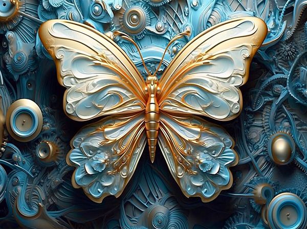 Produktbild: CALVENDO Puzzle Mechanisches Design eines Schmetterlings - Steampunk | 2000 Teile Lege-Gr&ouml;&szlig;e 90x67cm Foto-Puzzle f&uuml;r gl&uuml;ckliche Stunden