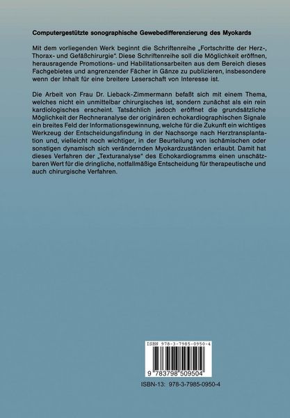 Produktbild: Computergest&uuml;tzte sonographische Gewebedifferenzierung des Myokards