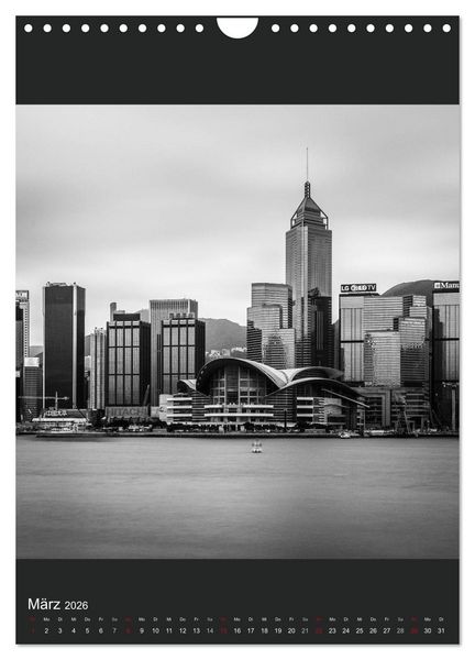 Produktbild: Hongkong schwarzwei&szlig; (Wandkalender 2026 DIN A4 hoch), CALVENDO Monatskalender