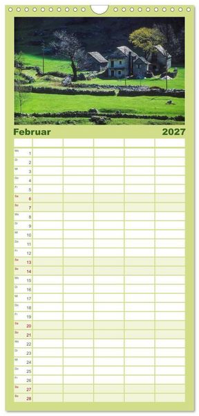 Produktbild: Familienplaner 2027 - TESSIN Werner Dieterich mit 5 Spalten (Wandkalender, 21 x 45 cm) CALVENDO