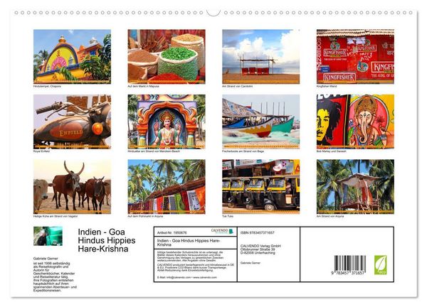 Produktbild: Indien - Goa Hindus Hippies Hare-Krishna (hochwertiger Premium Wandkalender 2026 DIN A2 quer), Kunstdruck in Hochglanz