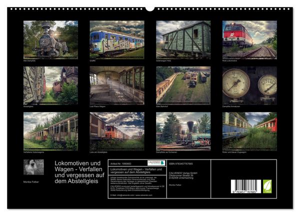 Produktbild: Lokomotiven und Wagen - Verfallen und vergessen auf dem Abstellgleis (hochwertiger Premium Wandkalender 2026 DIN A2 quer), Kunstdruck in Hochglanz