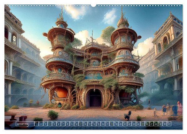 Produktbild: Die Fantasie als Architekt (Wandkalender 2026 DIN A2 quer), CALVENDO Monatskalender