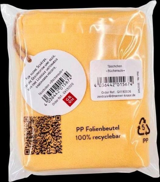 Produktbild: Buchverliebt Besticktes T&auml;schchen, B&uuml;chereule