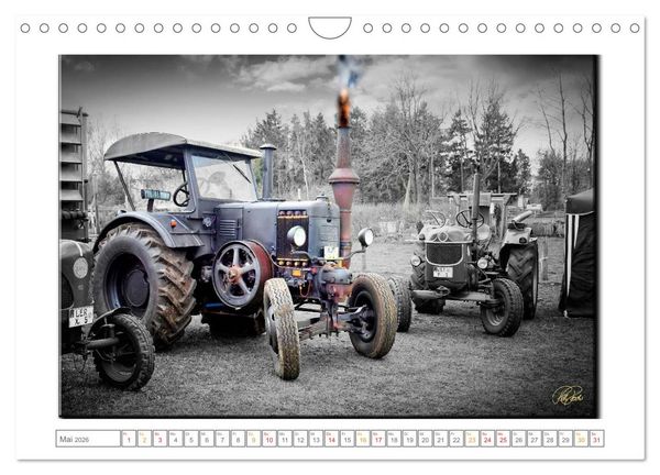 Produktbild: Oldtimer - nostalgische Traktoren und Lastwagen (Wandkalender 2026 DIN A4 quer), CALVENDO Monatskalender