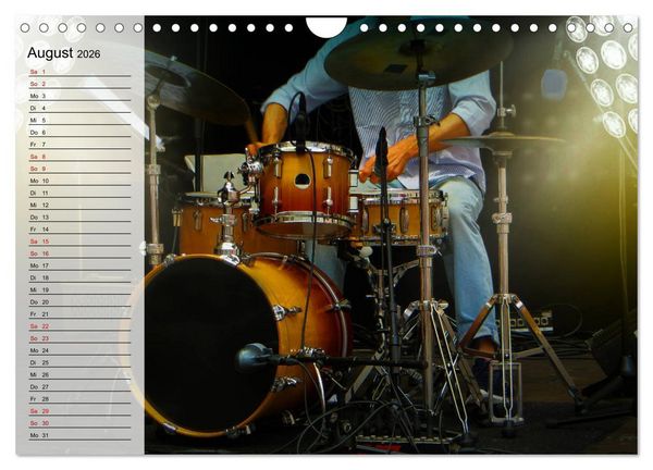 Produktbild: Schlagzeug onstage - "abgerockt" (Wandkalender 2026 DIN A4 quer), CALVENDO Monatskalender