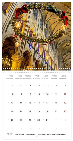 Produktbild: D&eacute;couverte des c&eacute;l&egrave;bres cath&eacute;drales fran&ccedil;aises (Calendrier mural carr&eacute; 2027 30x30 cm) Calendrier double avec une page pour vos prises de notes
