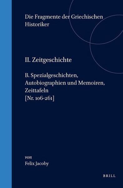 Produktbild: II. Zeitgeschichte, B. Spezialgeschichten, Autobiographien Und Memoiren, Zeittafeln [Nr. 106-261]