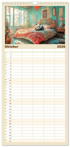 Produktbild: Familienplaner 2026 - Traumhafte Illusionen - Imagin&auml;r und surreal mit 5 Spalten (Wandkalender, 21 x 45 cm) CALVENDO