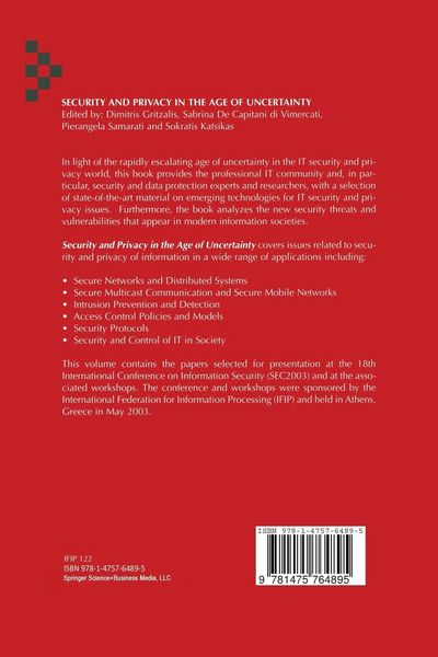 Produktbild: Security and Privacy in the Age of Uncertainty