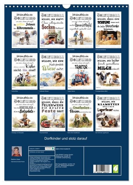 Produktbild: Dorfkinder und stolz darauf (Wandkalender 2026 DIN A3 hoch), CALVENDO Monatskalender