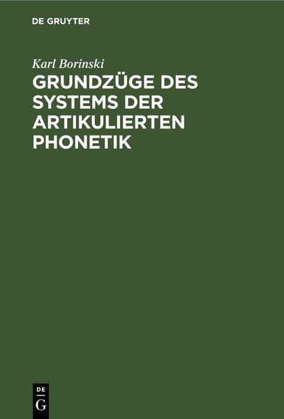 Produktbild: Grundz&uuml;ge des Systems der artikulierten Phonetik