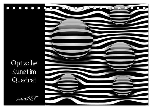Produktbild: Optische Kunst im Quadrat (Tischkalender 2026 DIN A5 quer), CALVENDO Monatskalender
