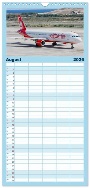 Produktbild: Familienplaner 2026 - In Memoriam Air Berlin mit 5 Spalten (Wandkalender, 21 x 45 cm) CALVENDO