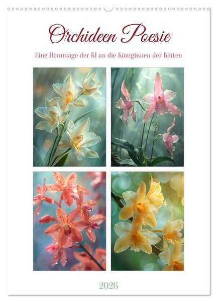 Orchideen Poesie (Wandkalender 2026 DIN A2 hoch), CALVENDO Monatskalender