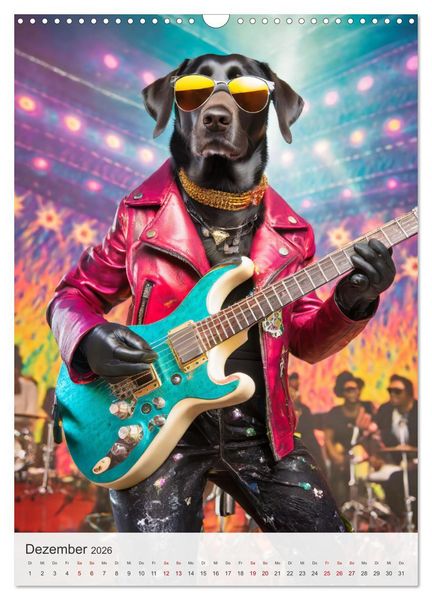 Produktbild: Rockstar Labbi (Wandkalender 2026 DIN A3 hoch), CALVENDO Monatskalender