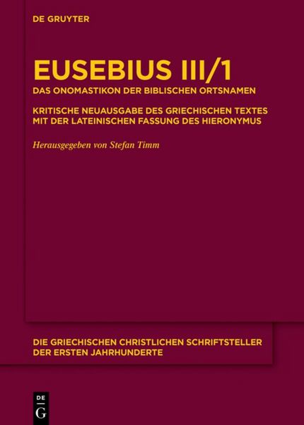 Produktbild: Das Onomastikon der biblischen Ortsnamen