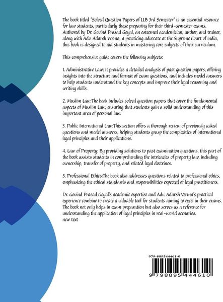 Produktbild: Solved Question Papers of LLB 3rd Semester