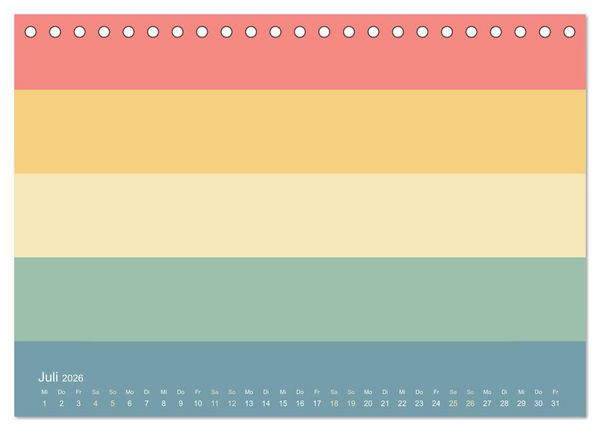 Produktbild: 70er Jahre Bastelkalender - DIY Kreativ-Kalender zum Selbstgestalten (Tischkalender 2026 DIN A5 quer), CALVENDO Monatskalender