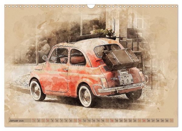 Produktbild: Kult-Autos, Nuova 500 (Wandkalender 2026 DIN A3 quer), CALVENDO Monatskalender