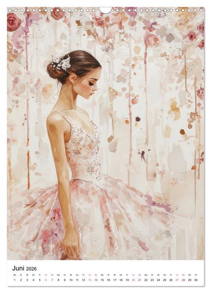 Produktbild: Ballerinas in Aquarell (Wandkalender 2026 DIN A3 hoch), CALVENDO Monatskalender