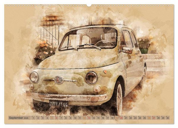 Produktbild: Kult-Autos, Nuova 500 (Wandkalender 2026 DIN A2 quer), CALVENDO Monatskalender