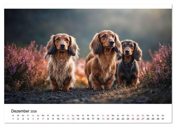 Produktbild: Dackel - ein Blick gen&uuml;gt (Tischkalender 2026 DIN A5 quer), CALVENDO Monatskalender