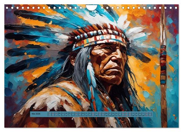 Produktbild: Amerikanische Ureinwohner - Bilder von Geschichten inspiriert (Wandkalender 2026 DIN A4 quer), CALVENDO Monatskalender