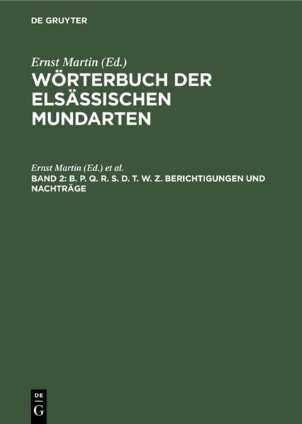 Produktbild: B. P. Q. R. S. D. T. W. Z. Berichtigungen und Nachtr&auml;ge