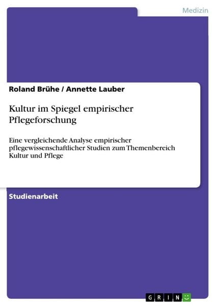 Produktbild: Kultur im Spiegel empirischer Pflegeforschung