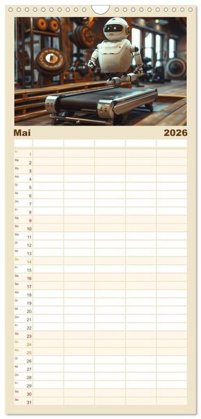 Produktbild: Familienplaner 2026 - Neues aus dem Roboter Sport Club mit 5 Spalten (Wandkalender, 21 x 45 cm) CALVENDO