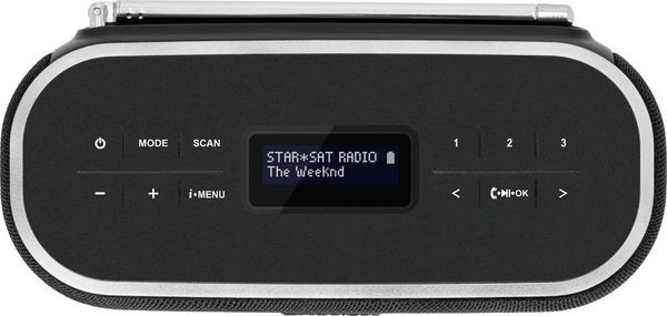 Produktbild: TechniSat DIGITRADIO BT 1 Tischradio DAB+, UKW AUX, Bluetooth&reg; Freisprechfunktion, Inkl. Mikrofon, Weckfunktion, wiederaufladbar Schwarz