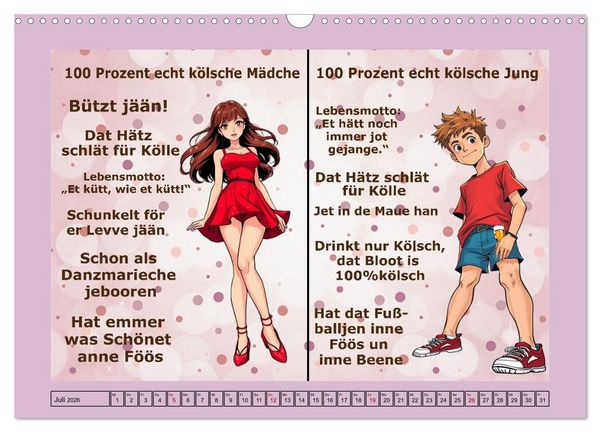 Produktbild: K&ouml;lscher Frohsinn auf K&ouml;lsch (Wandkalender 2026 DIN A3 quer), CALVENDO Monatskalender