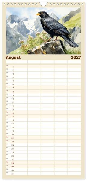 Produktbild: Familienplaner 2027 - Die Magie der Bergwelt mit 5 Spalten (Wandkalender, 21 x 45 cm) CALVENDO