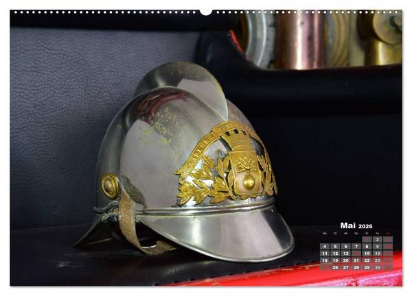 Produktbild: Historische Feuerwehrhelme (hochwertiger Premium Wandkalender 2026 DIN A2 quer), Kunstdruck in Hochglanz