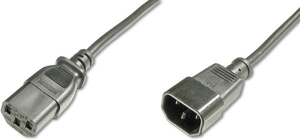 Digitus Kaltgeräte, Strom Kabel [1x Kaltgeräte-Stecker C14 - 1x Kaltgeräte-Buchse C13] 1.80 m Schwarz