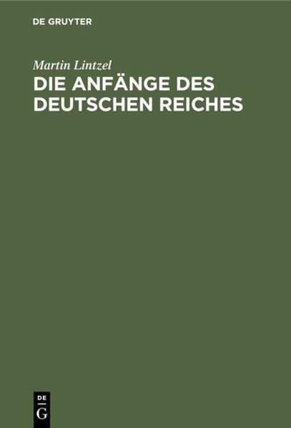 Produktbild: Die Anf&auml;nge des deutschen Reiches
